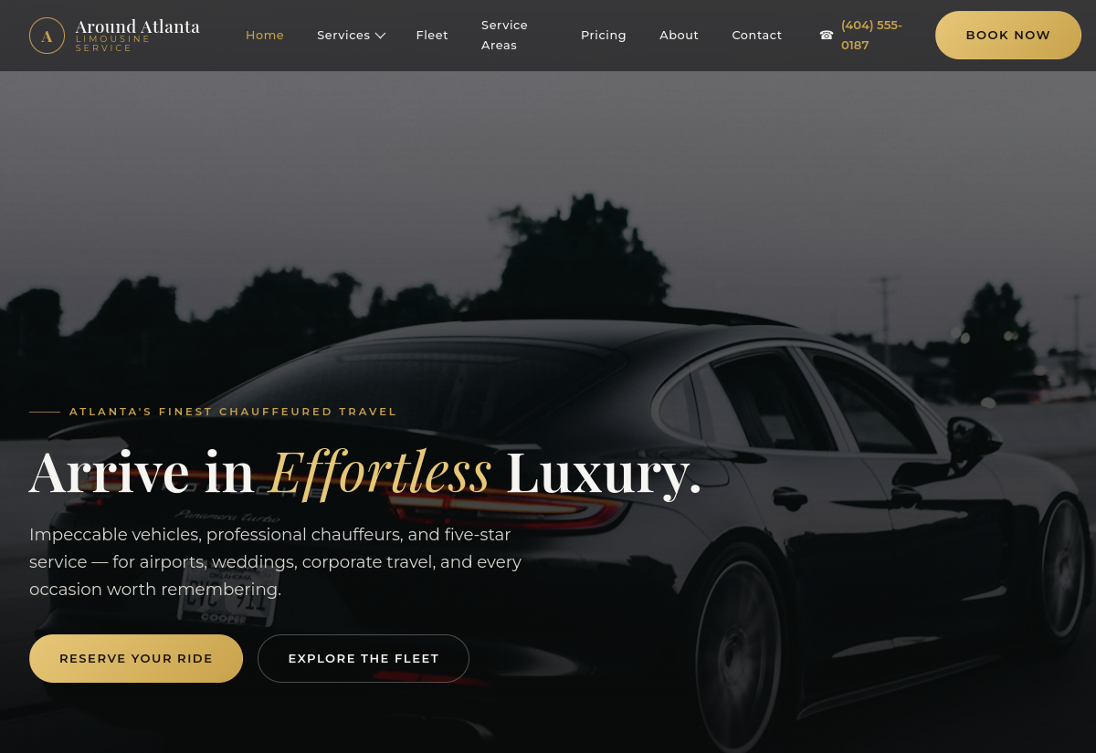 Around Atlanta Limos luxury chauffeur website