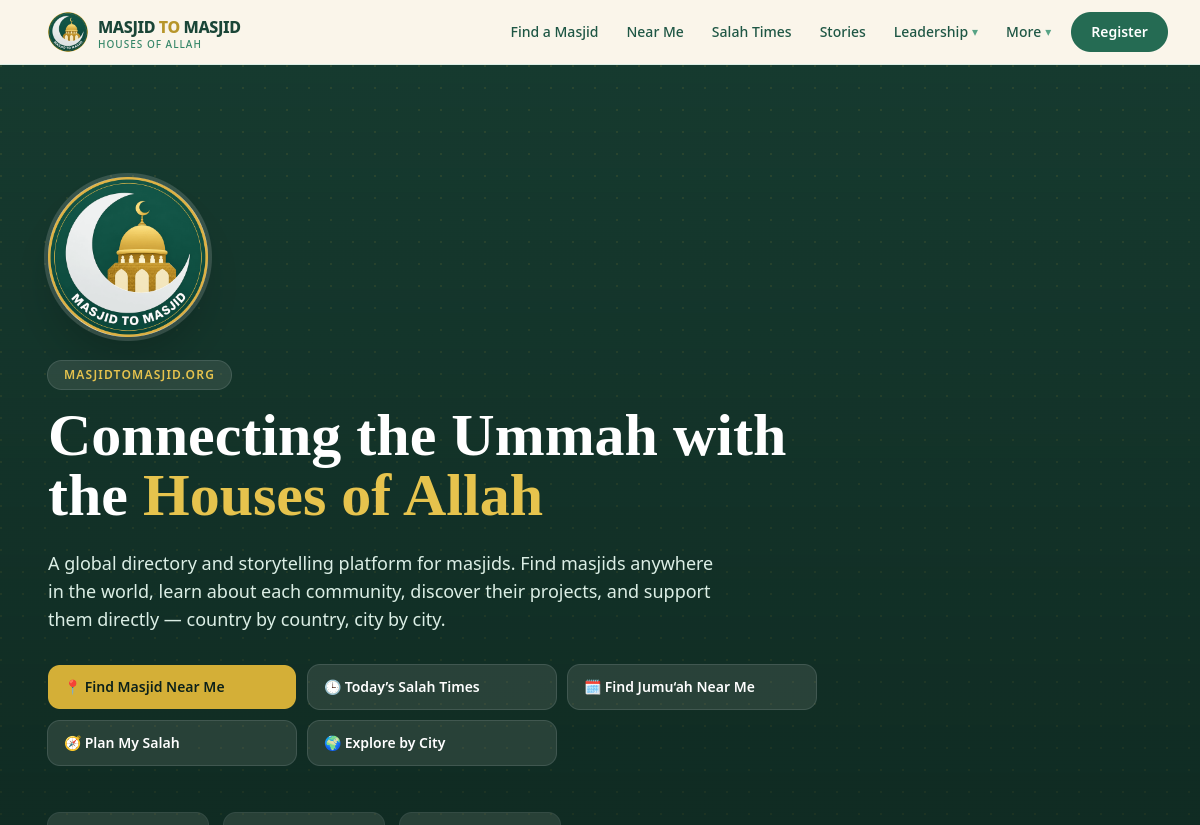 Masjid to Masjid mosque directory website